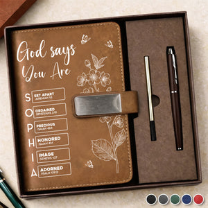 Custom Birth Flower & Name In Bible Verses Personalized Notebook Set