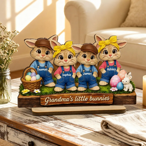 Grandma's Little Bunnies - Personalized Wooden Plaque - Easter Gift for Grandma