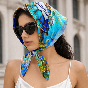Turtle Silky Satin Effect Scarf – Personalized Gift for Mom & Grandma
