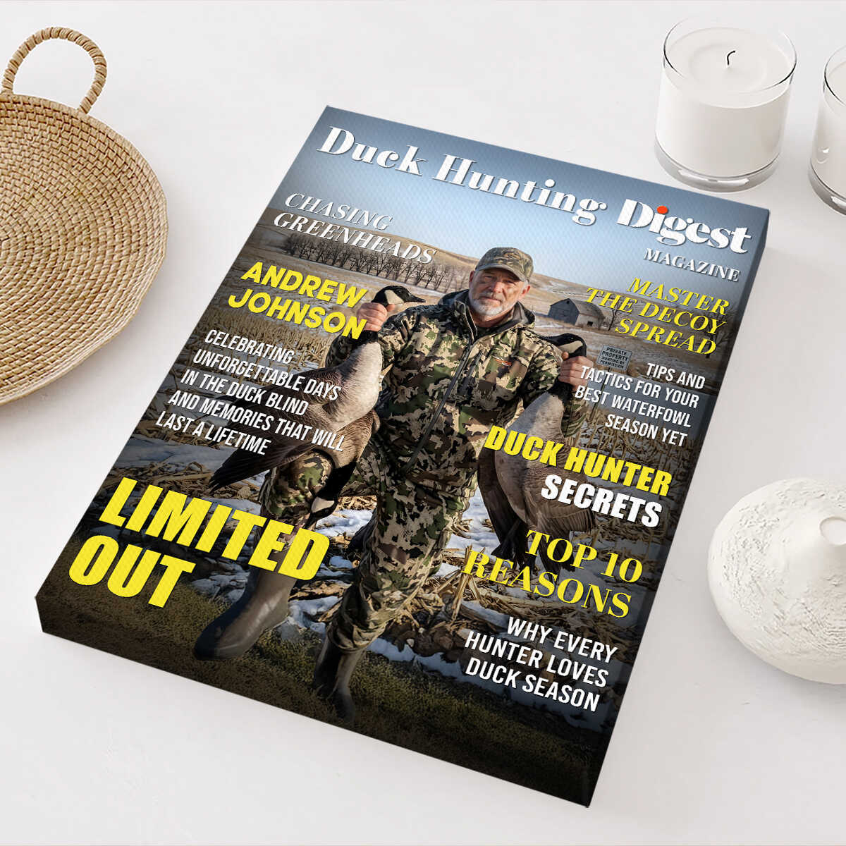 Custom Duck Hunting Magazine Cover Canvas – Unique Gift For Duck Hunters & Hunting Lovers