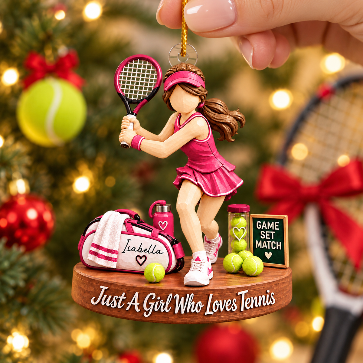 Just A Girl Who Loves Tennis – Personalized Acrylic Christmas Ornament | Custom Name Keepsake Gift For Tennis Players & Fans