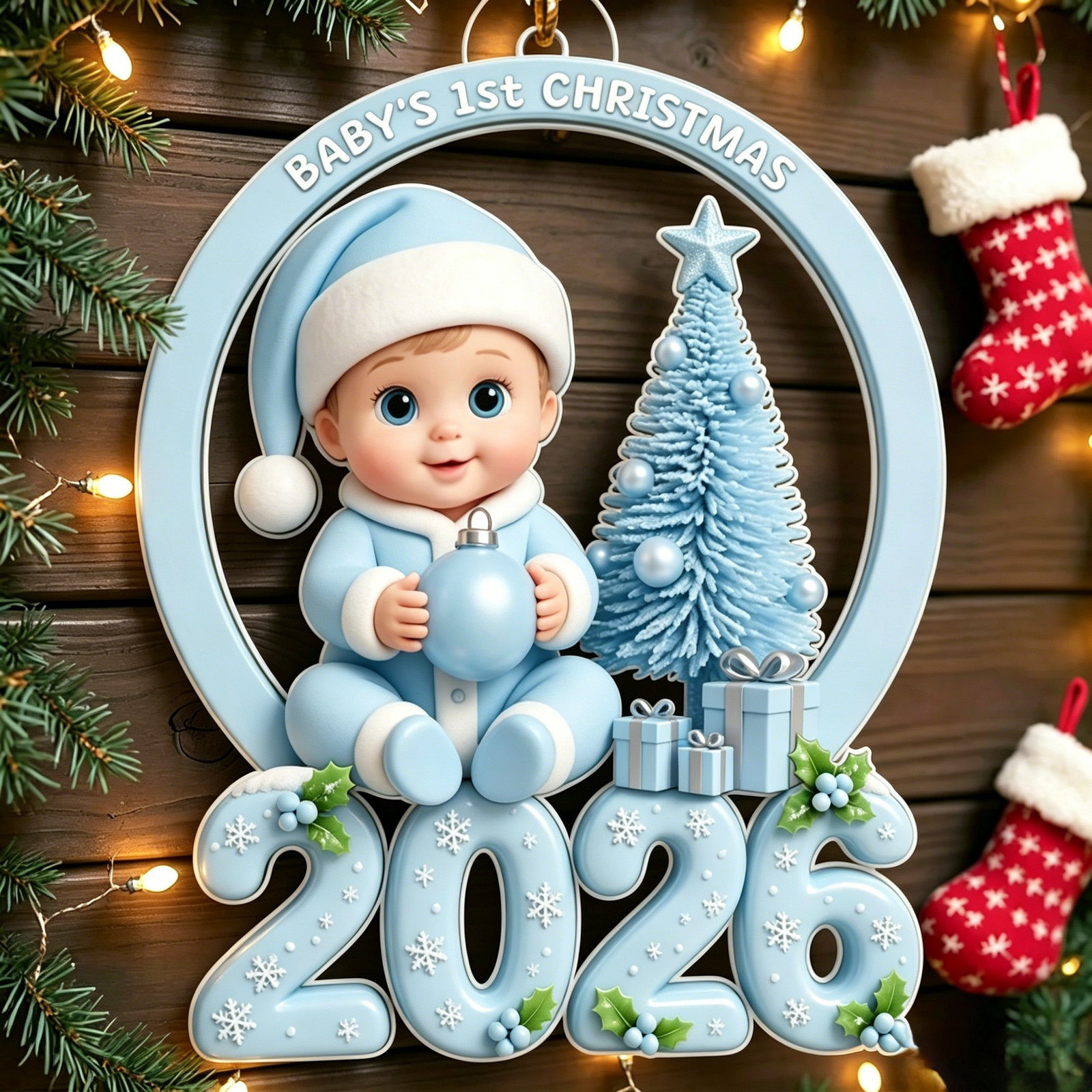 Personalized Baby's First Christmas Ornament – Pink Tree Acrylic Keepsake For Newborns