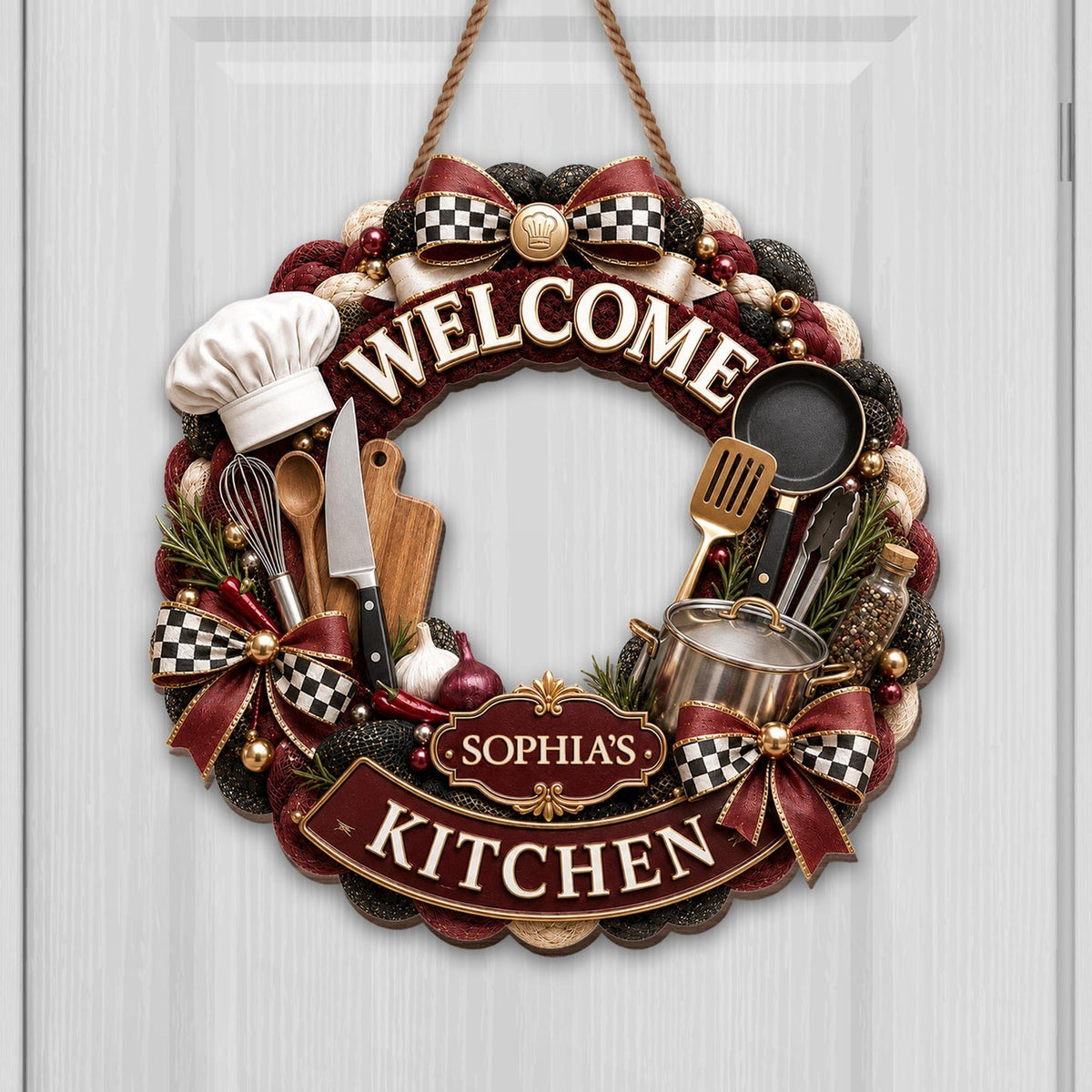 "Welcome To My Kitchen" – Personalized Wood Sign | Gift For Cooking Lovers & Home Chefs