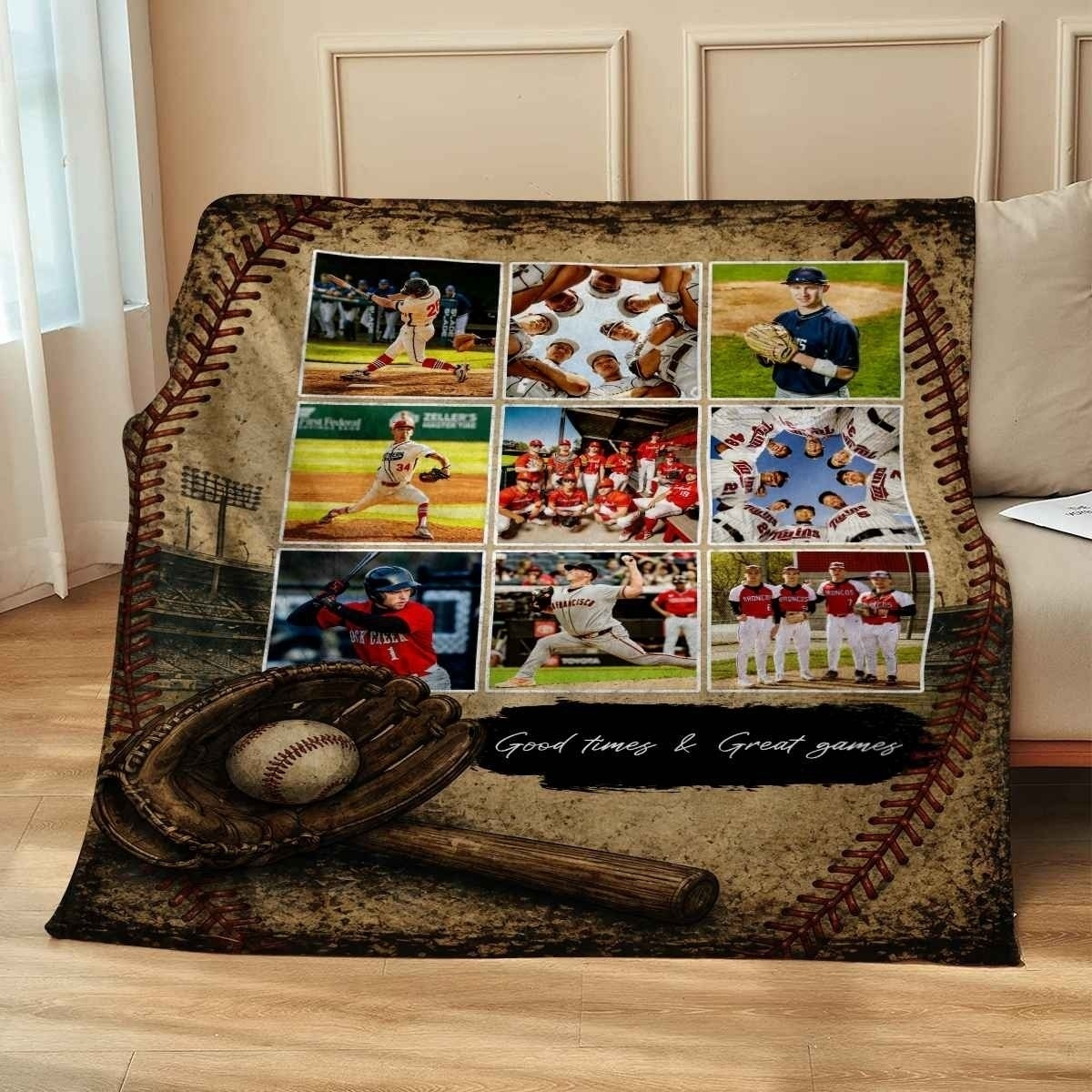 Custom Baseball Photo Blanket – Personalized Gift For Son & Baseball Players | Team Senior Gift