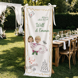Personalized Wedding Welcome Sign – Custom Couple Photo Decor & Favors