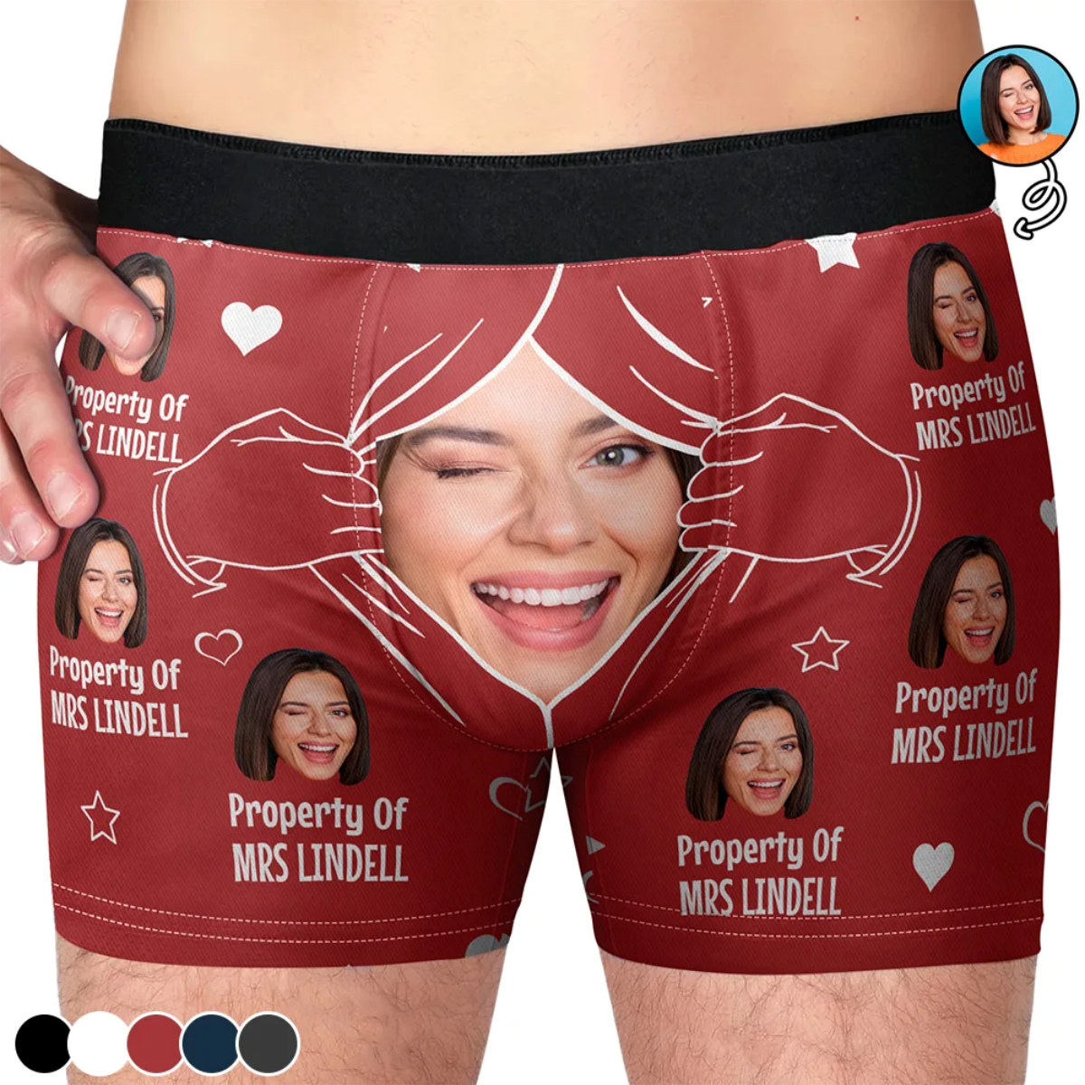Declare Him Yours! Funny Photo Boxer Briefs - Personalized Custom Gift for Him