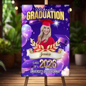 Welcome To Celebration Custom Party Welcome Sign - Personalized Graduation Decoration - Graduation Sign