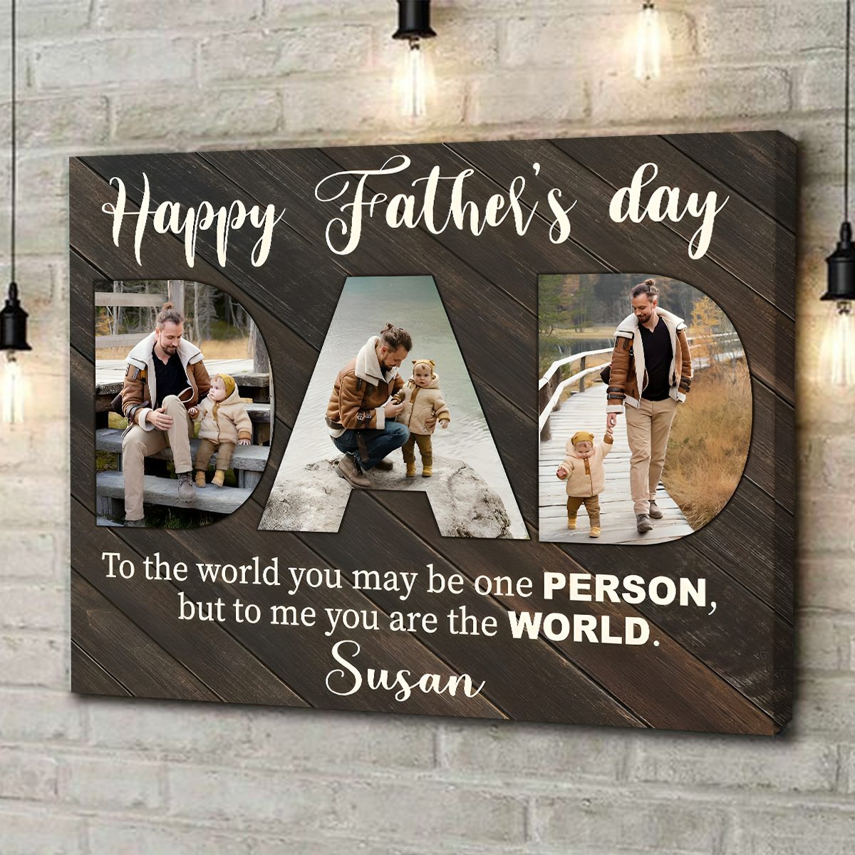 Happy Father’s Day Personalized Canvas Poster,Personalized 2026 Father's Day Gift