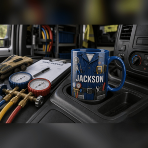 Personalized HVAC Technician Accent Mug | Custom Name Coffee Cup, Work Desk Gift For HVAC Workers