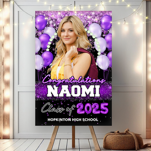 Graduation Party Decorations Custom Welcome Canvas Sign Grad - Personalized Class of 2026