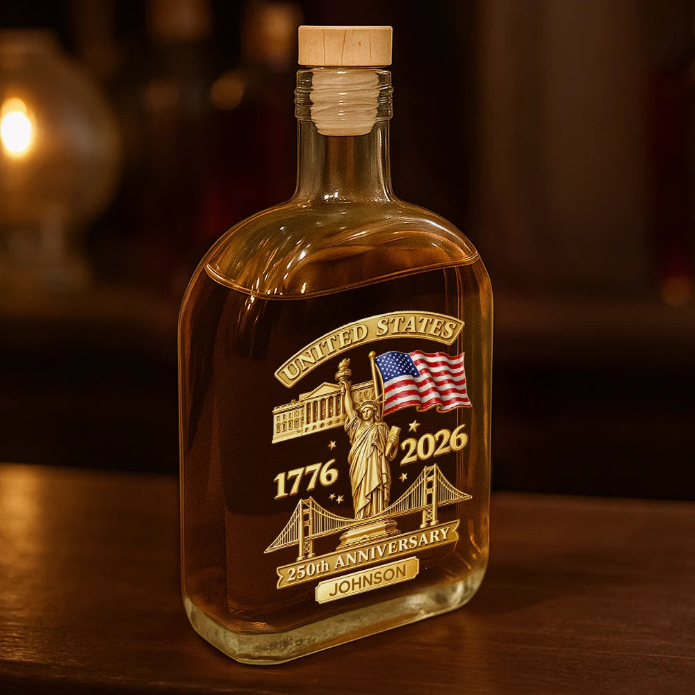 Personalized 250th Anniversary Whiskey Bottle – Patriotic Gift