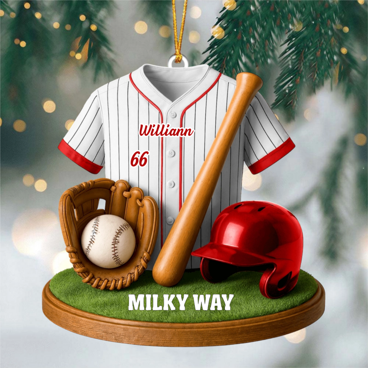 Baseball, Home Decor, Christmas Ornament, Personalized Custom Acrylic Ornament