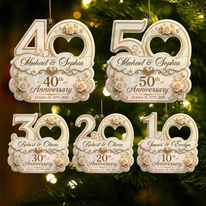 "Mr & Mrs" Personalized Wedding Anniversary Acrylic Ornament – Christmas Keepsake Gift For Couples