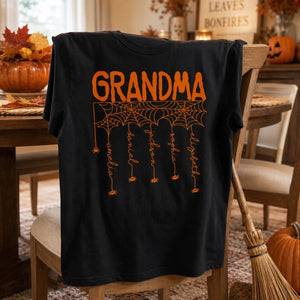 Personalized "Our Little Web Crew" Spider T-Shirt – Halloween Birthday Gift For Mom & Grandma