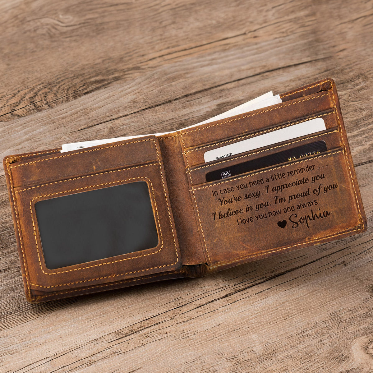 God Knew My Heart Needed You - Personalized Leather Couple Wallet