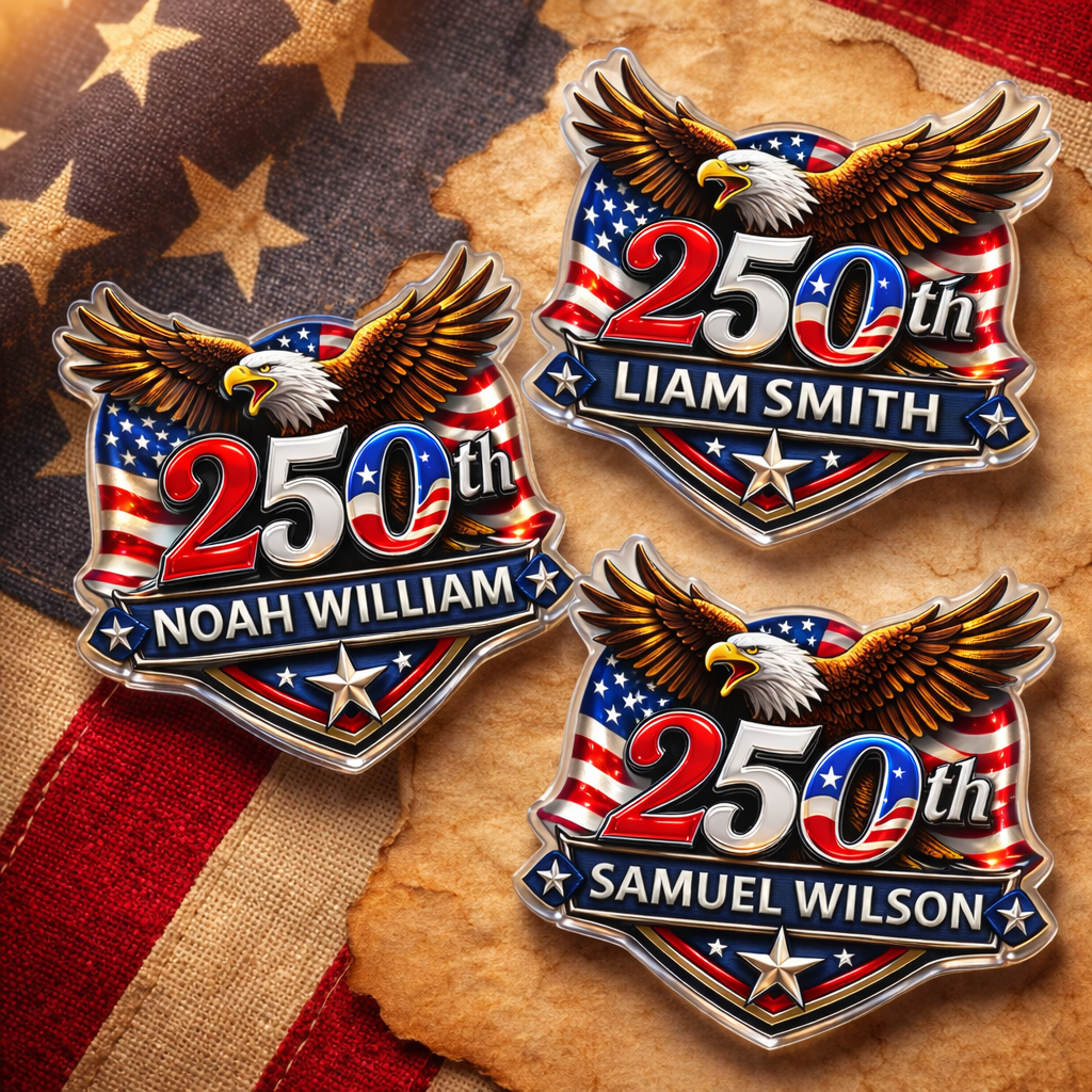 America 250th Anniversary 1776-2026 Eagle USA Semiquincentennial Patriotic Acrylic Pin