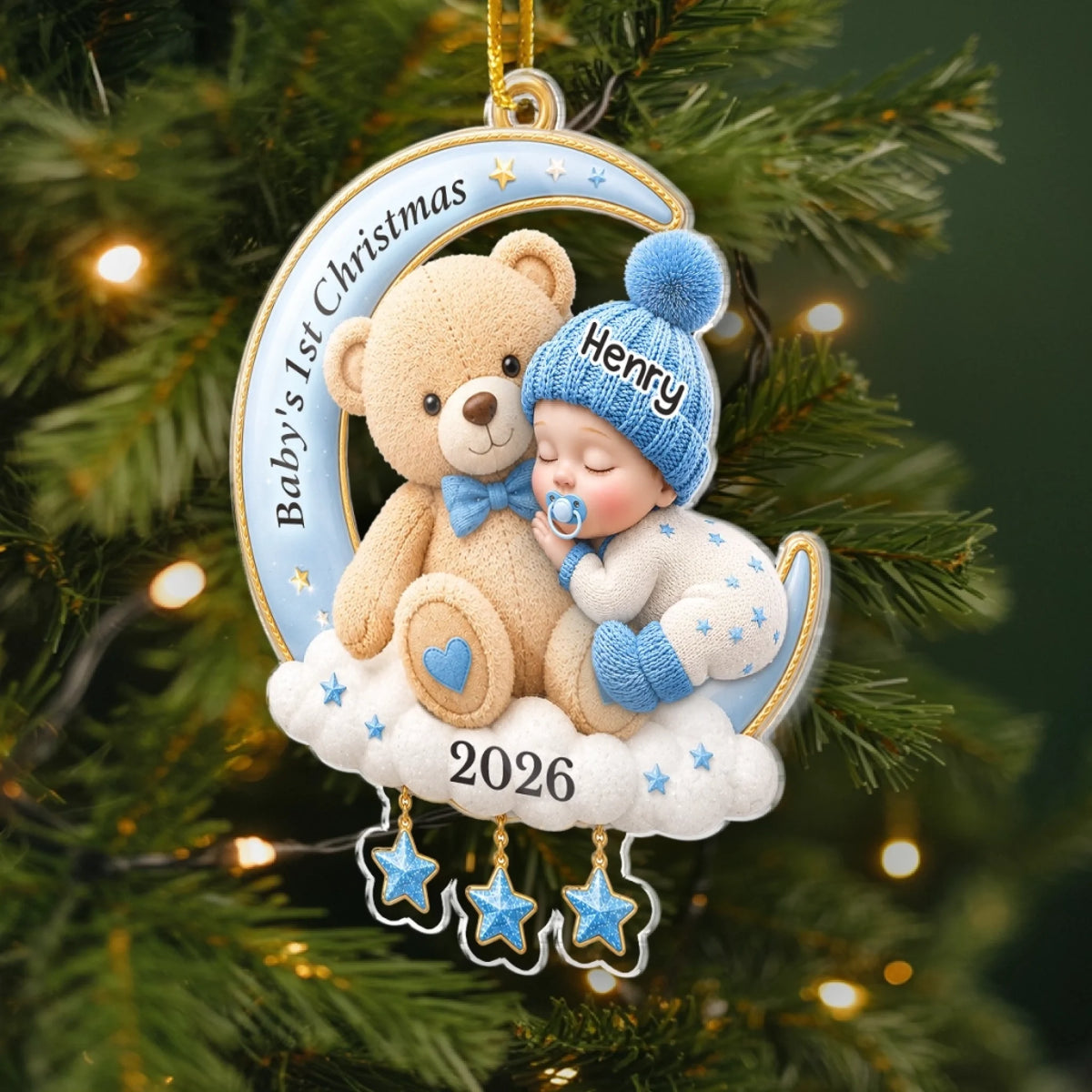 Personalized "Welcome Little One" First Christmas Ornament – Baby Shower Gift For New Parents