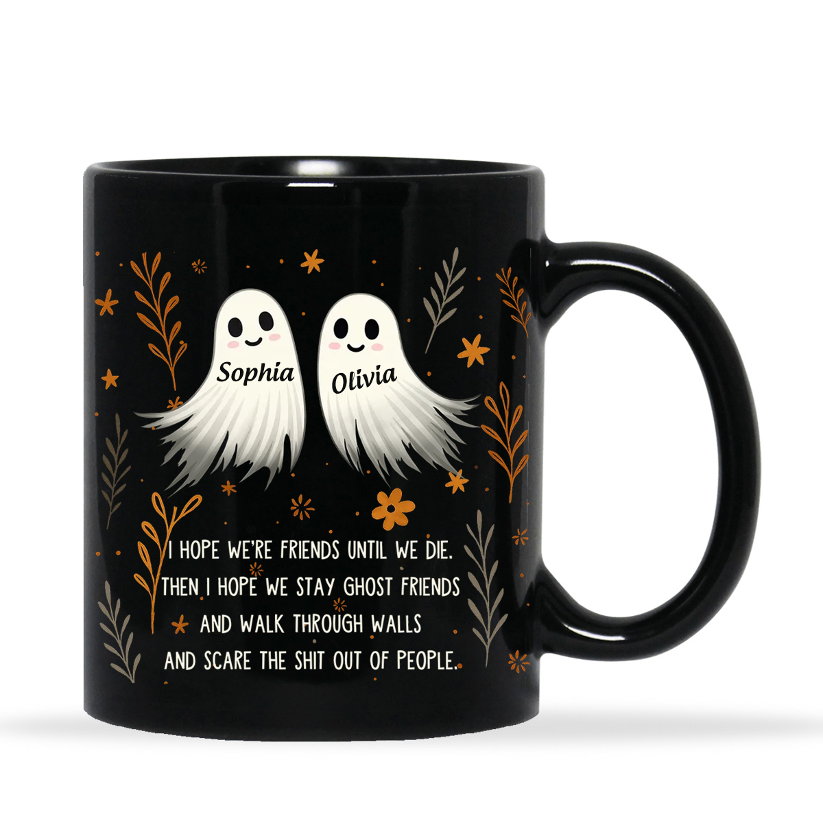 Halloween Ghost Friends Besties Personalized Mug