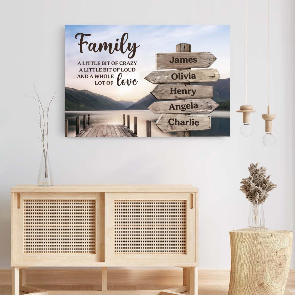 Christmas Gift For Families – Personalized Canvas With Family Names
