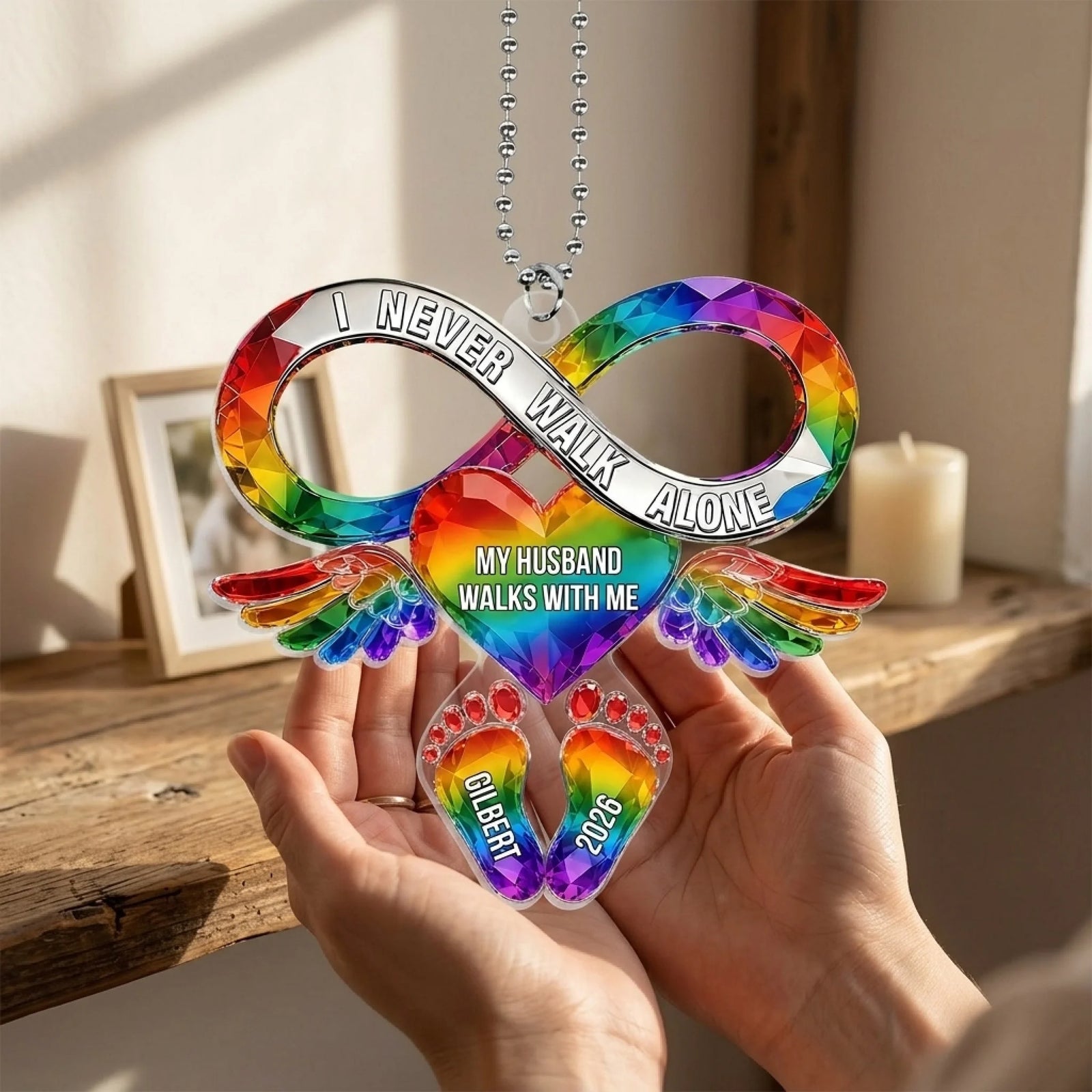 Personalized "Your Love Still Rides Beside Me" Acrylic Car Hanger – Memorial Gift For Loss Of Loved One