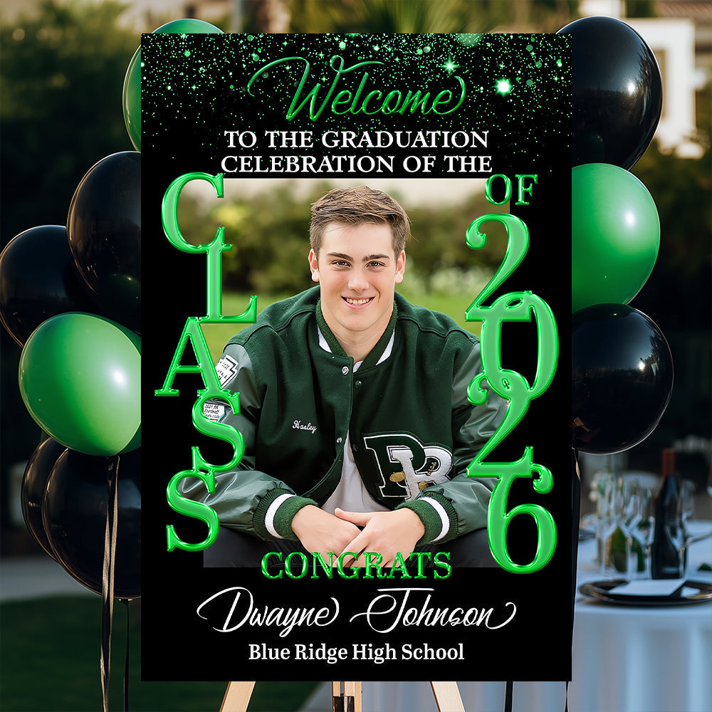 Personalized Graduation Welcome Sign Canvas - Custom Photo Welcome Sign Canvas - Graduation Gifts