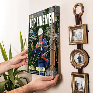 Personalized Top Lineman Magazine Canvas – Custom Recognition Gift For Electrical Lineworkers