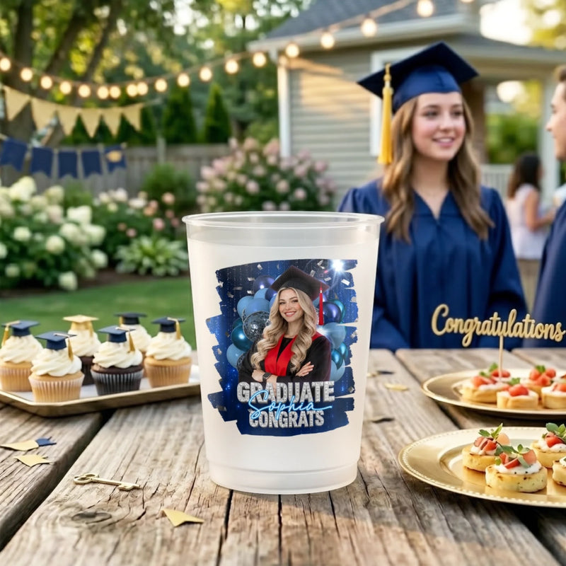 Graduation Gift For Him & Her – Personalized Custom Photo Cups "A Toast To The Next Chapter"