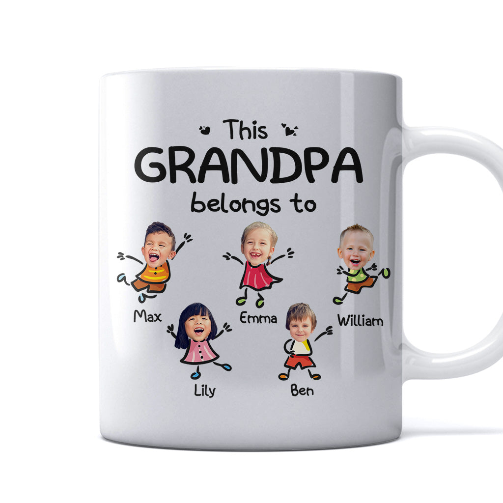 Personalized "This Grandpa Belongs To" Ceramic Mug – Father's Day Gift For Grandpa