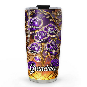 Rose Flower Grandma - Personalized Custom Tumbler