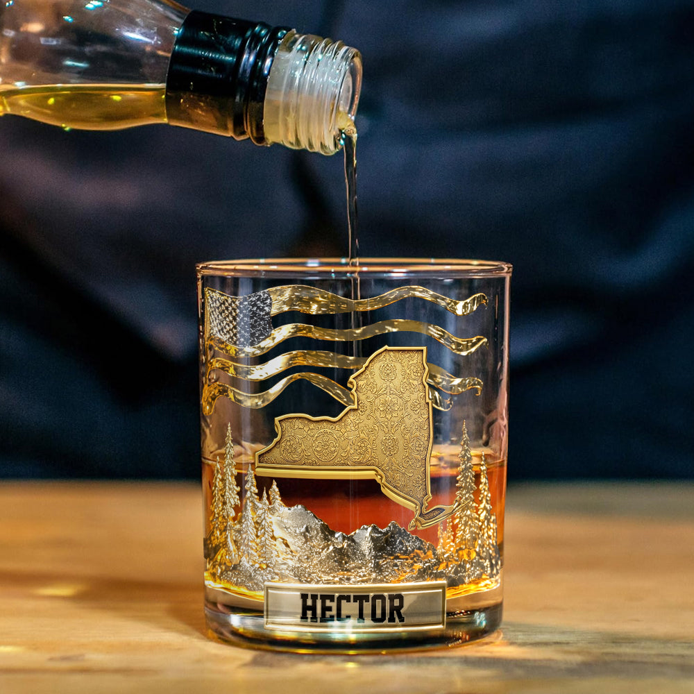 Personalized "The State Pride" Whiskey Glass – Luxury Patriotic Gift