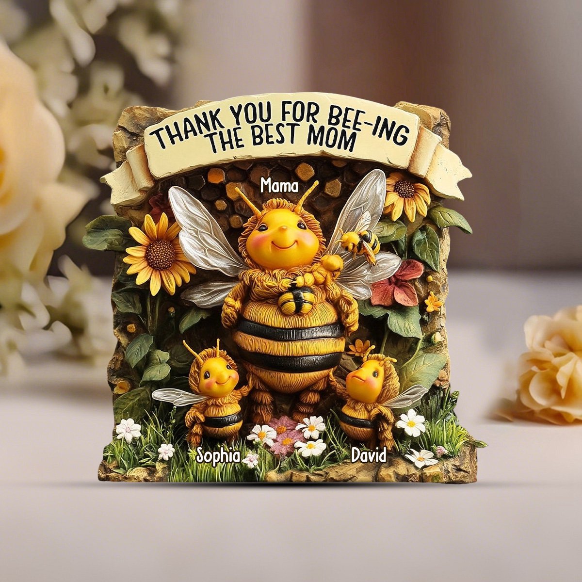 Thank You For Being The Best Mom Ever - Personalized Mother Shaped Acrylic Plaque