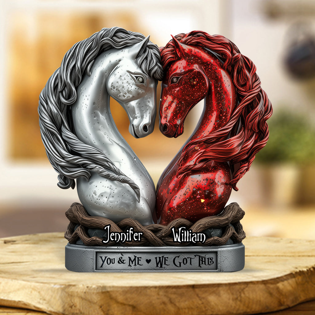 You & Me - Personalized Horse Shaped Acrylic Plaque