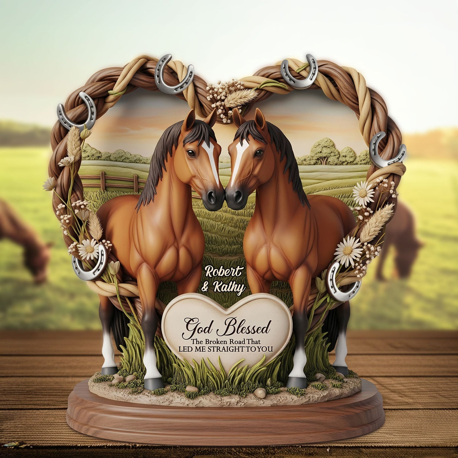 Horse Couple - Personalized Acrylic Plaque Gifts For Husband Wife