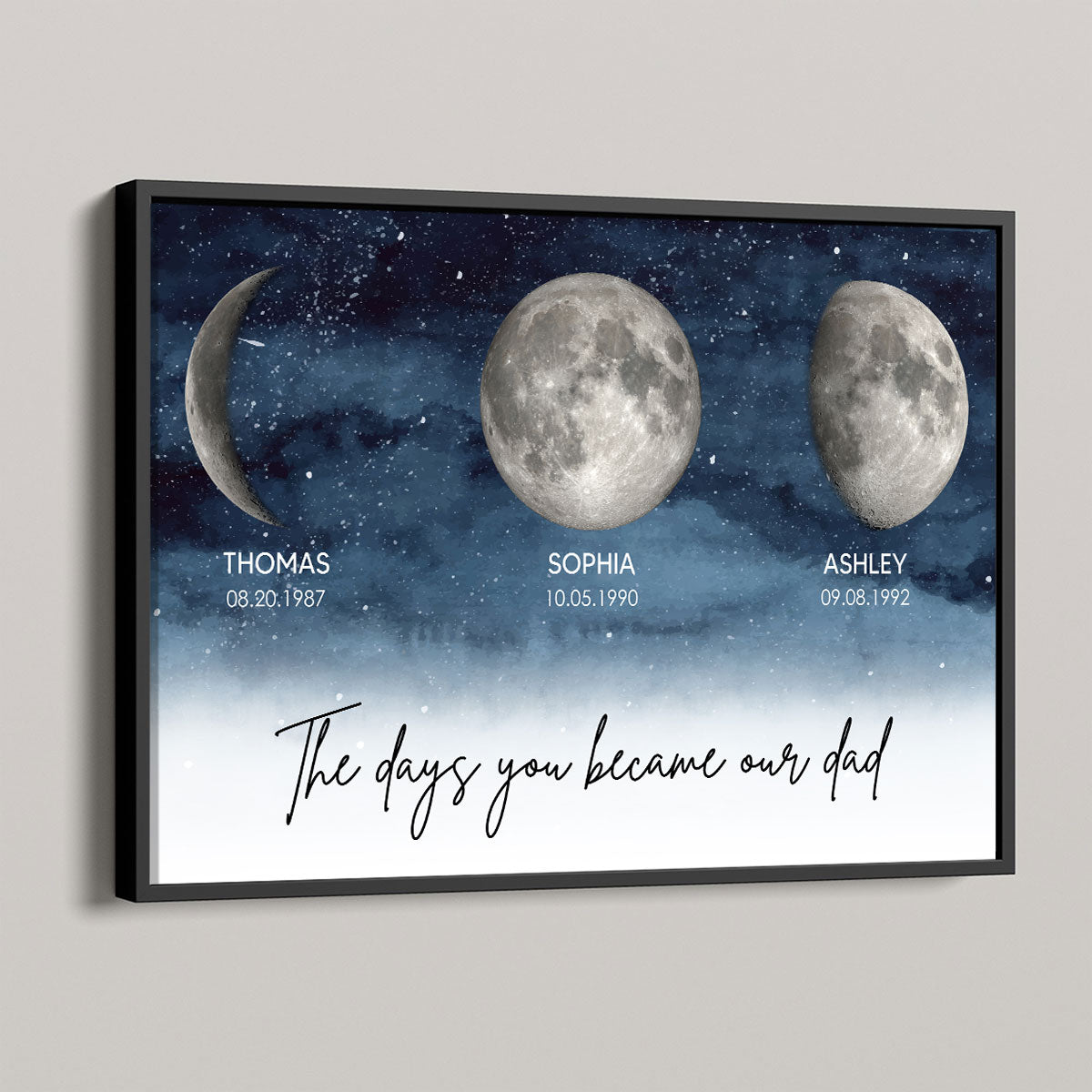 Starry Night Birth Moon Phase The Days You Became Our Dad Personalized Poster
