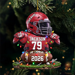 Personalized Football Player Christmas Ornament – Custom Team Jersey Keepsake | Senior Night & Holiday Gift For Sons And Athletes
