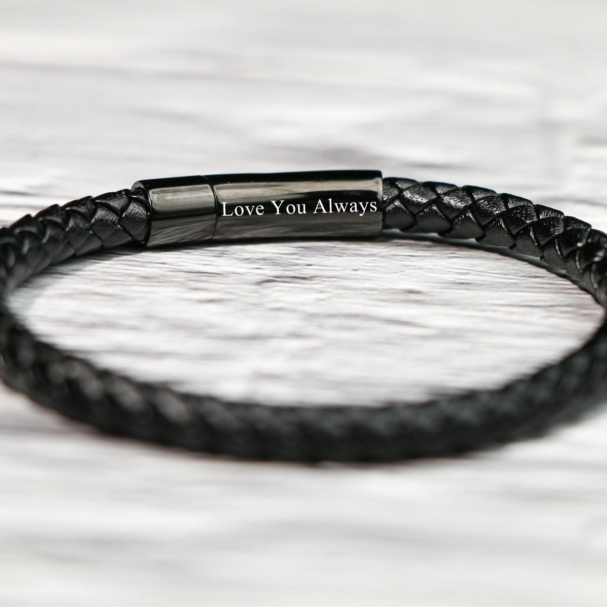 Personalized Memorial Buckle Leather Bracelet