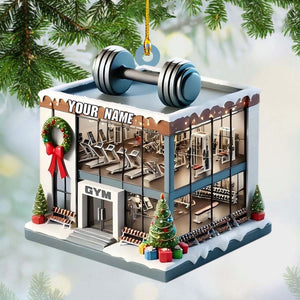 Custom Name Gym Ornament,Weightlifting Ornament, Gymnastics Christmas Gift