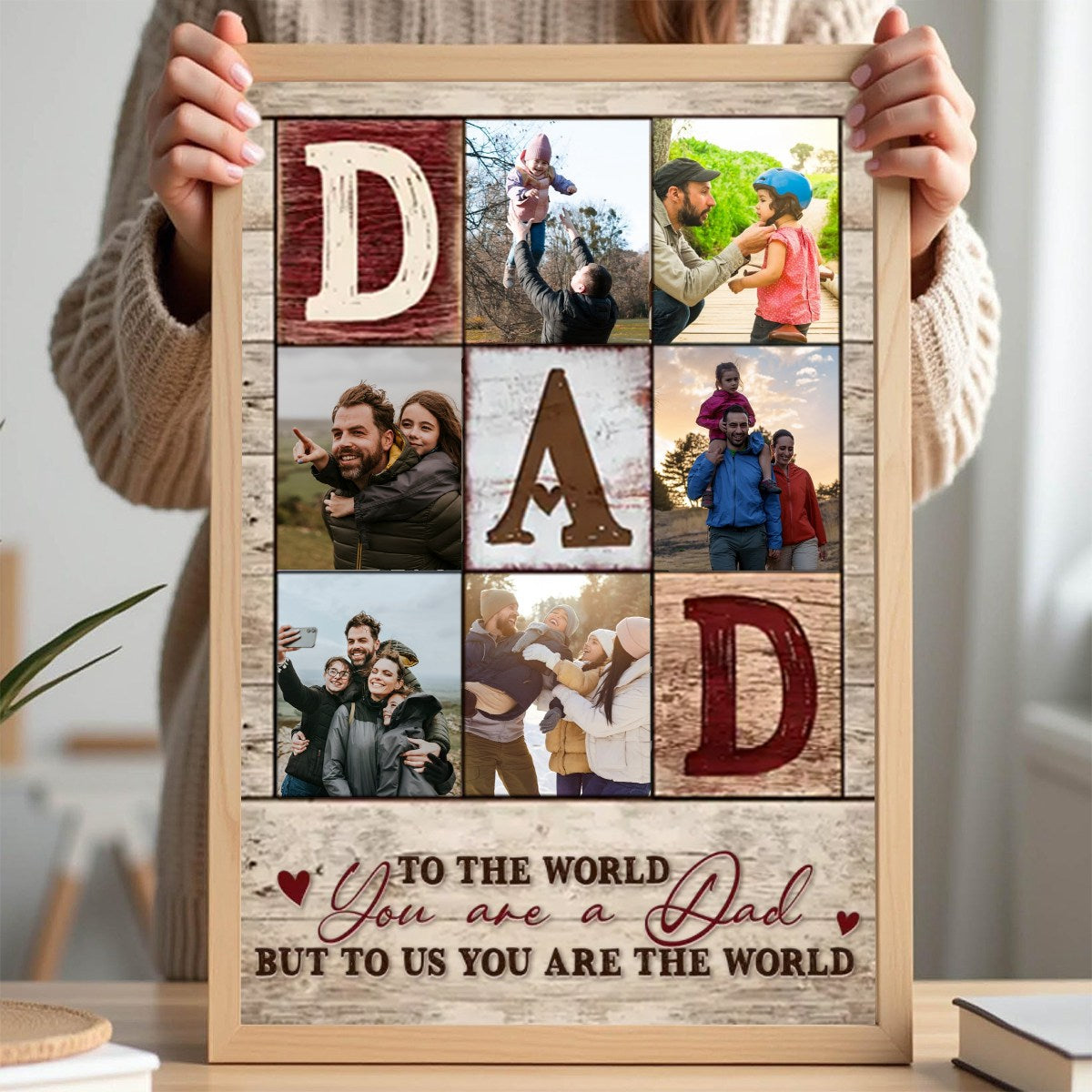 Personalized Dad Photo Collage Canvas Poster, Father’s Day Gifts 2025