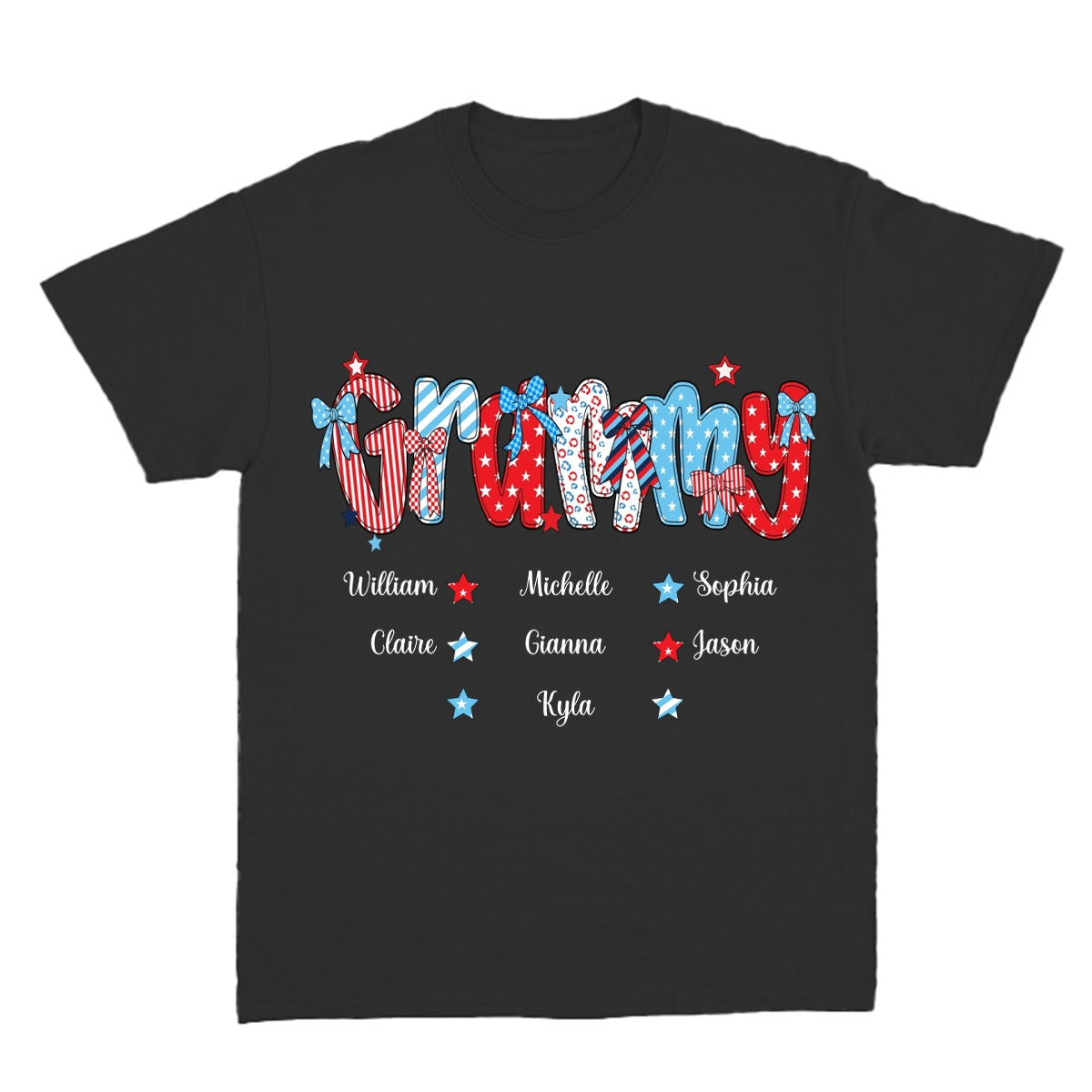 Personalized Patriotic American Flag Gigi Custom Gigi And Grandkids T Shirt