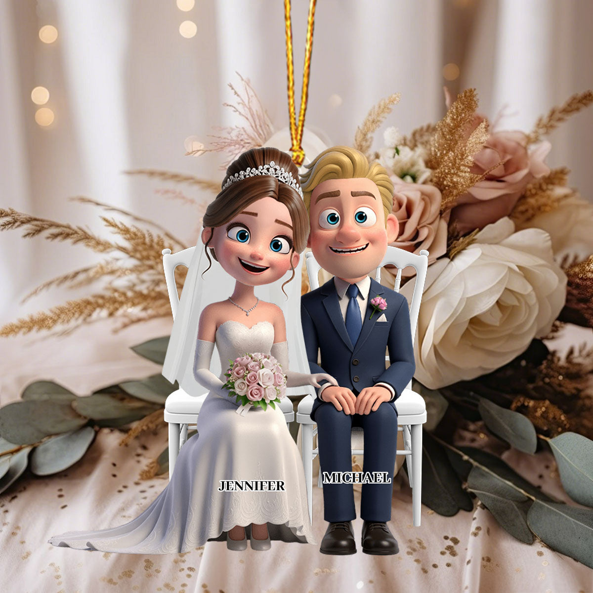 Wedding Couple Acrylic Ornament- Personalized Gifts For Couple