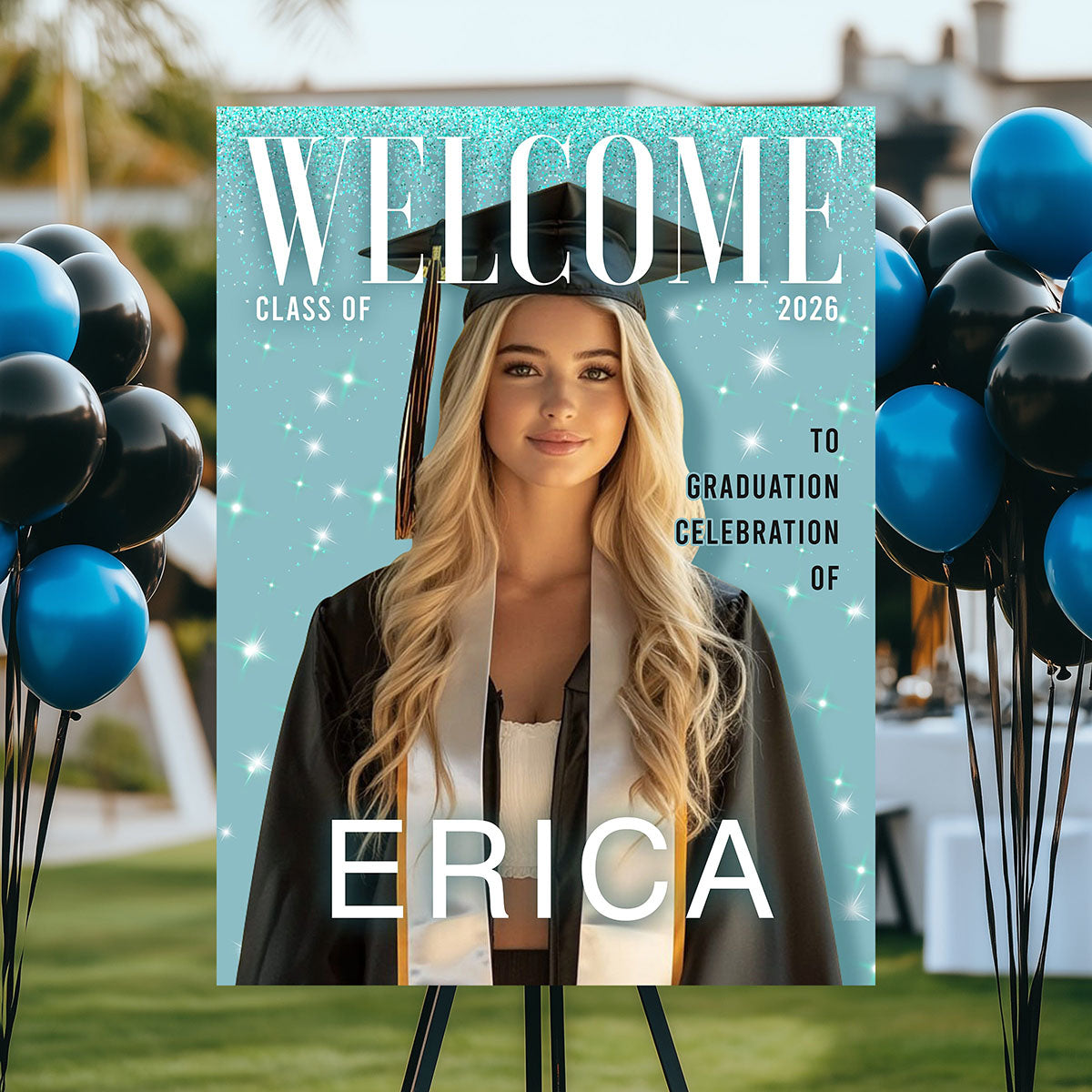 Custom Photo Graduation Welcome Sign - Personalized Magazine Canvas Graduation Gifts