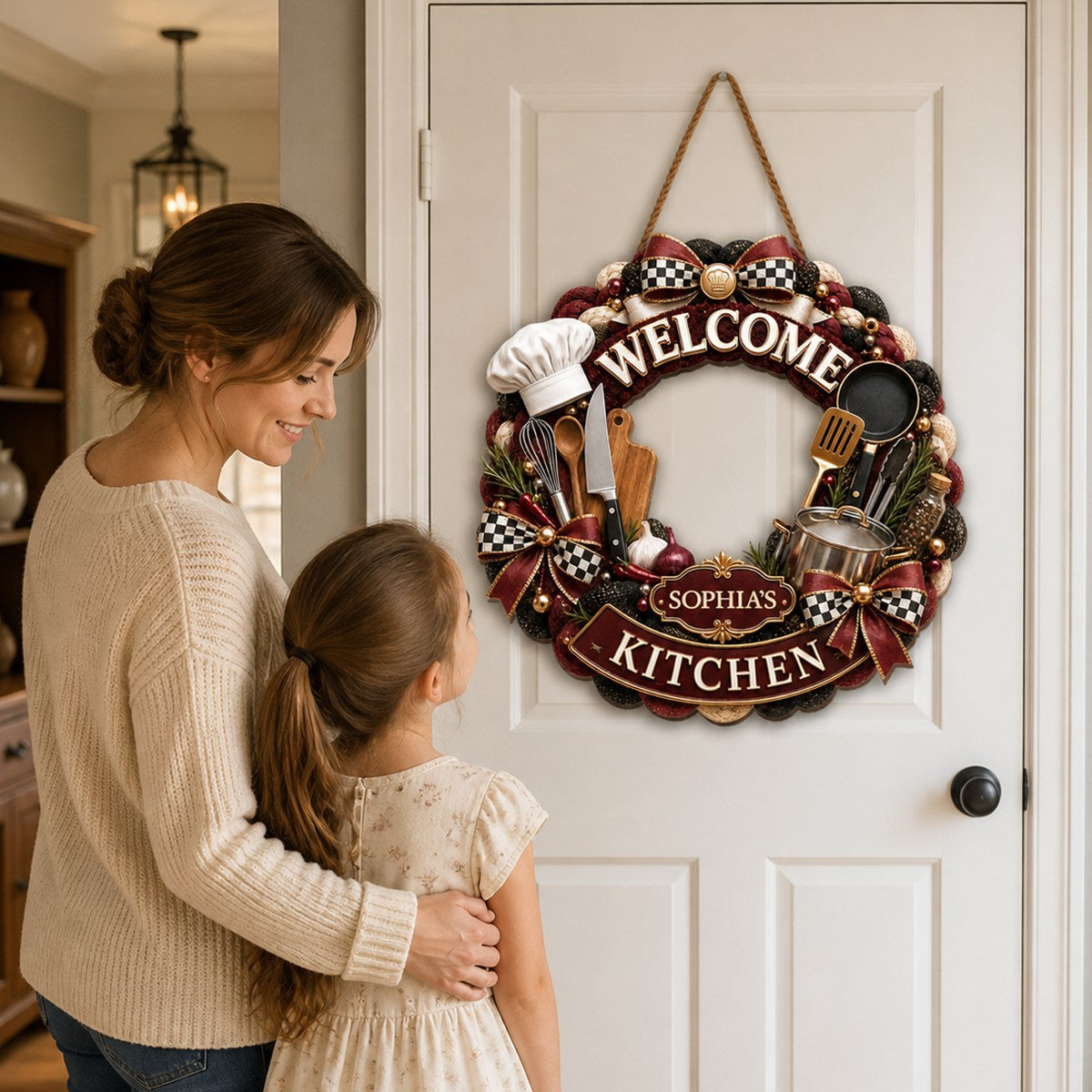 "Welcome To My Kitchen" – Personalized Wood Sign | Gift For Cooking Lovers & Home Chefs