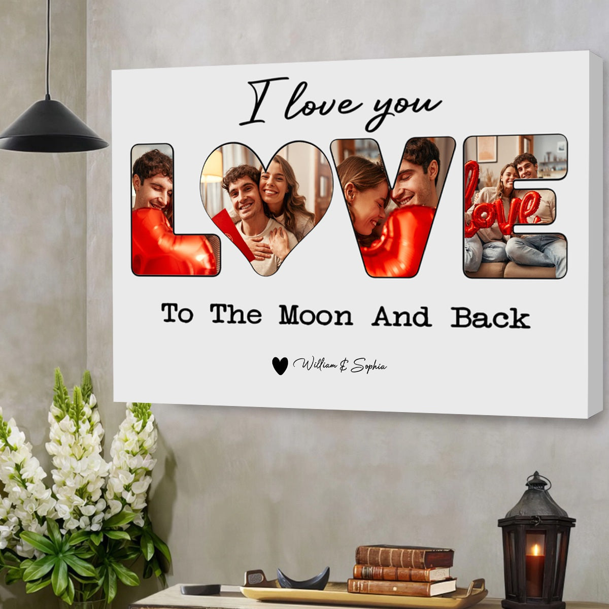 To Me You Are The World Custom Photo Personalized Canvas Poster Valentine's Gift for Couple