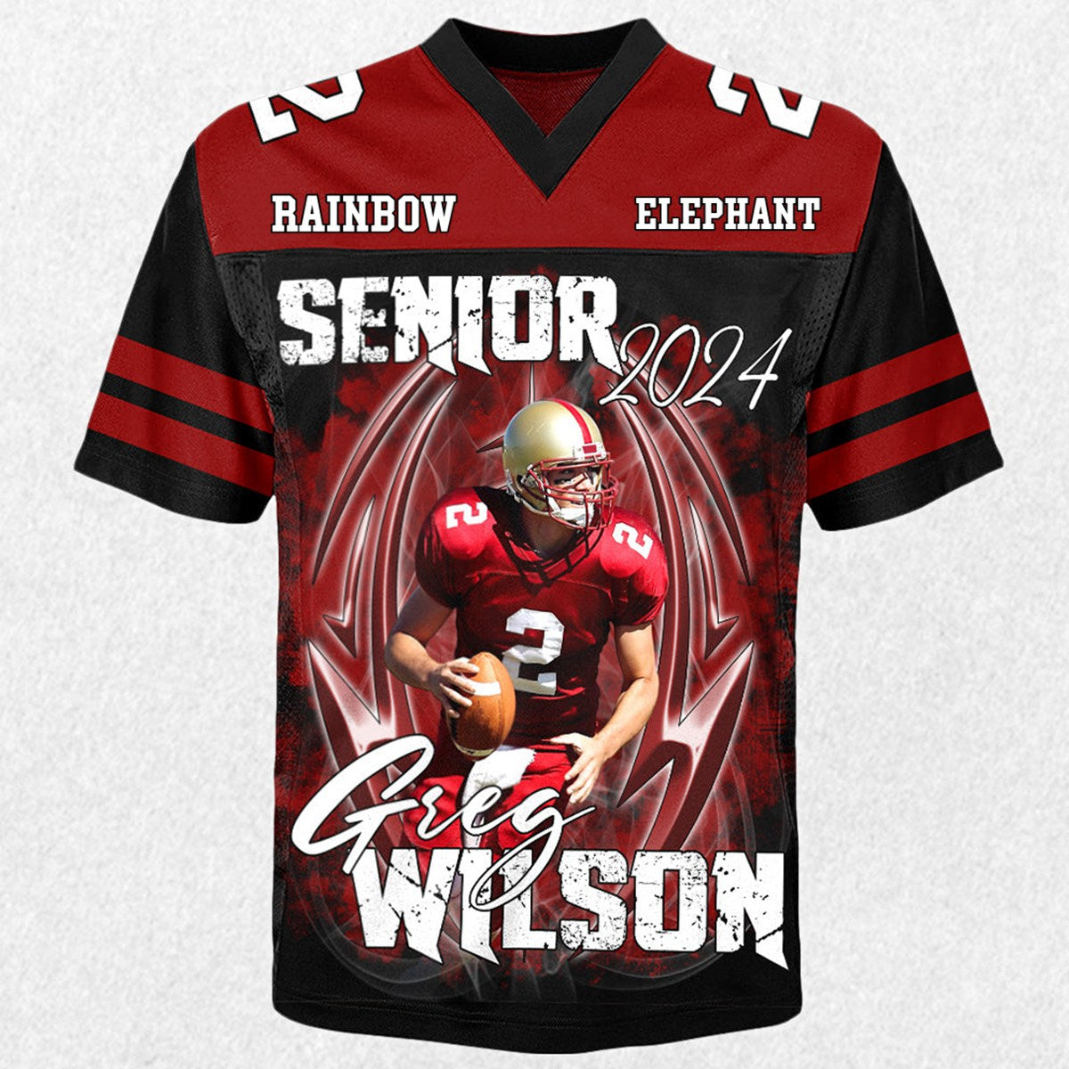 Personalized Custom Photo Football Jersey Shirt For Football Family Game Day T-Shirt