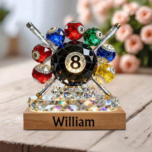 Personalized Billiards Plaque – 8 Pool Custom Name Stained Glass Effect