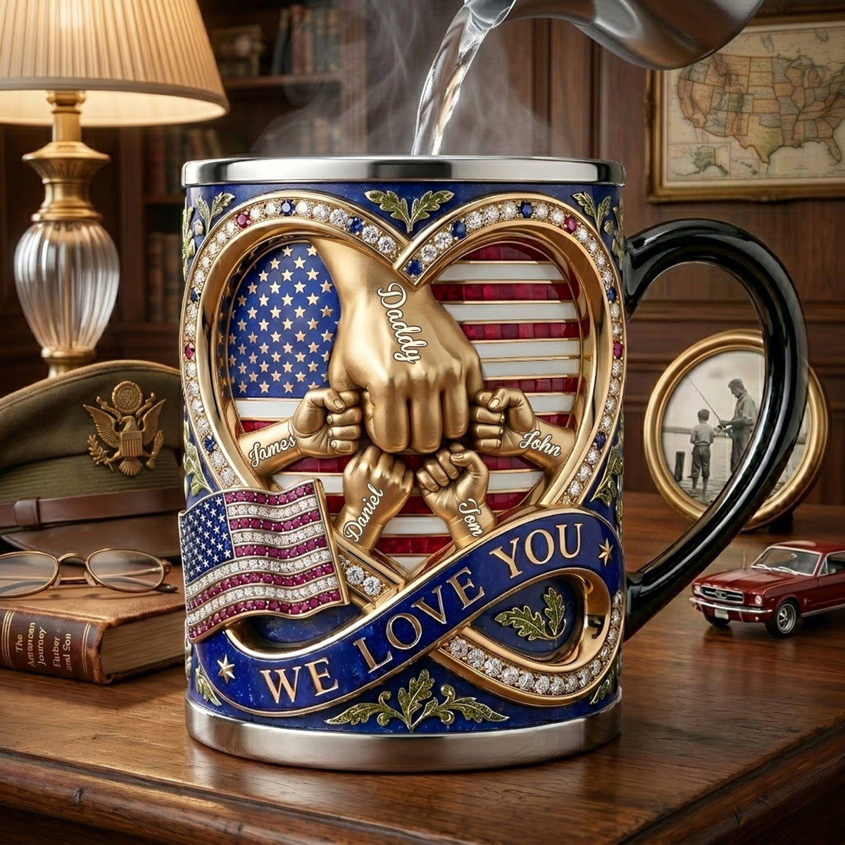 Personalized "Love You, Dad" Magic Mug – America 250th Anniversary | Gift For Dad