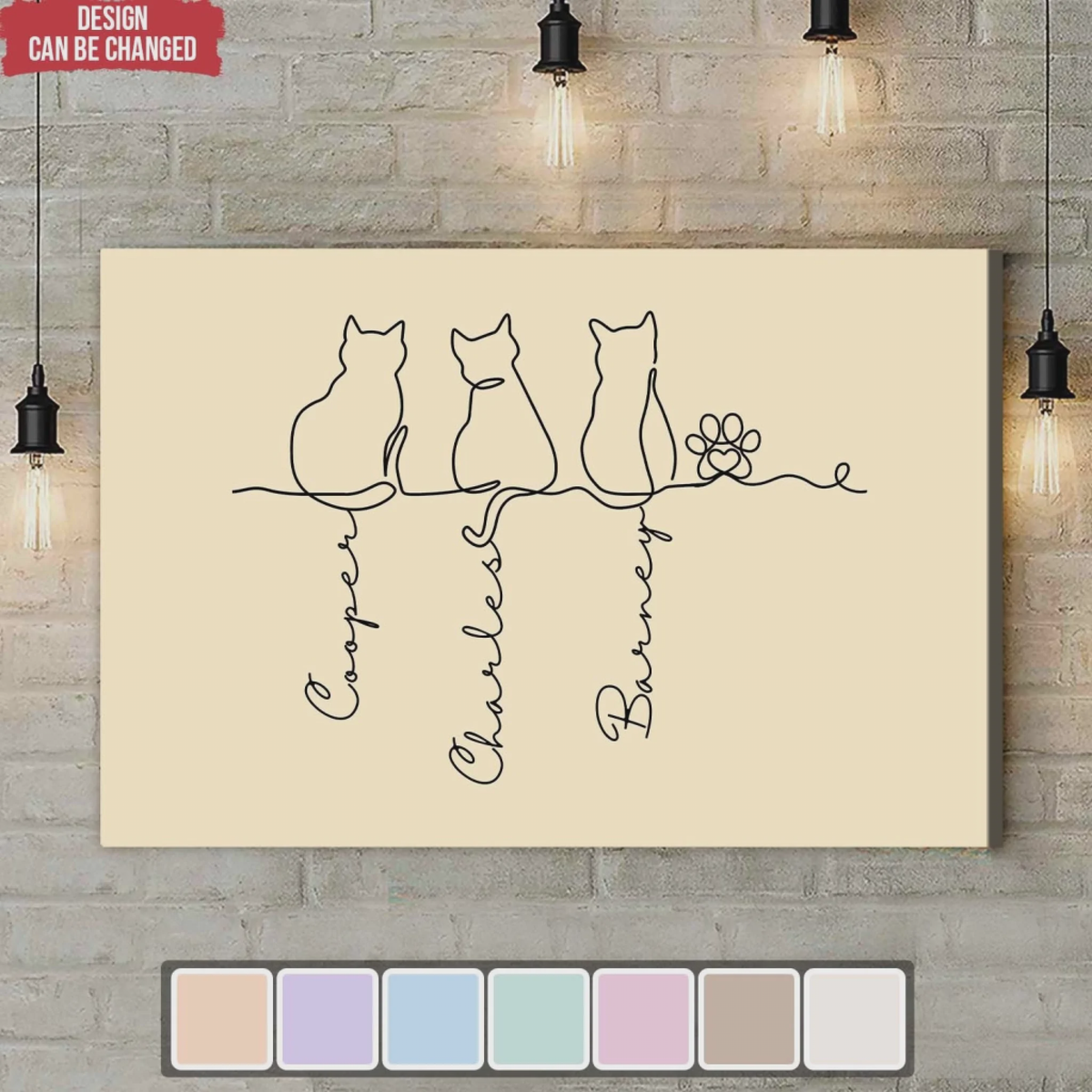 Adorable Cats Line Art - Personalized Poster, Unique Gift for Cat Lovers