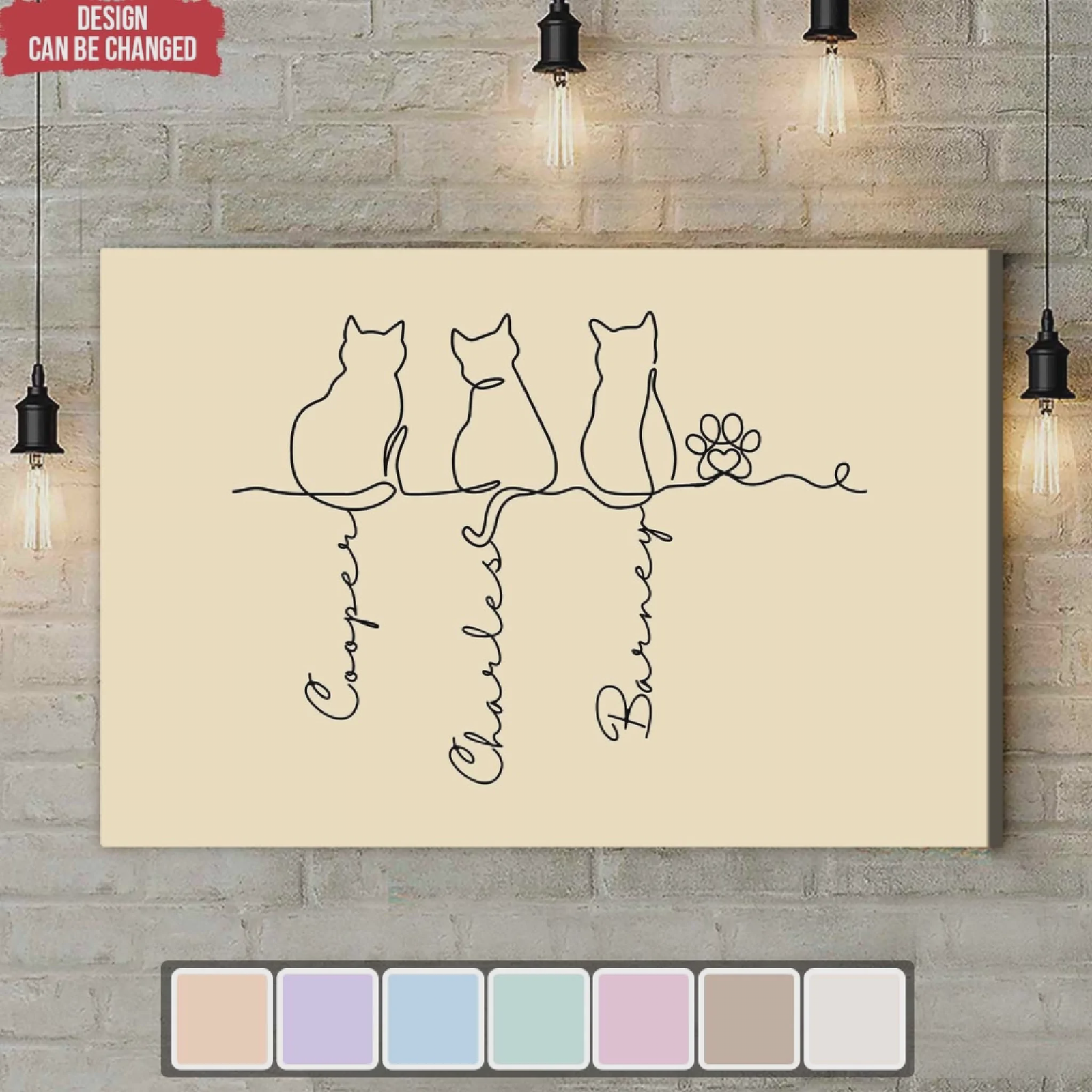 Adorable Cats Line Art - Personalized Poster, Unique Gift for Cat Lovers