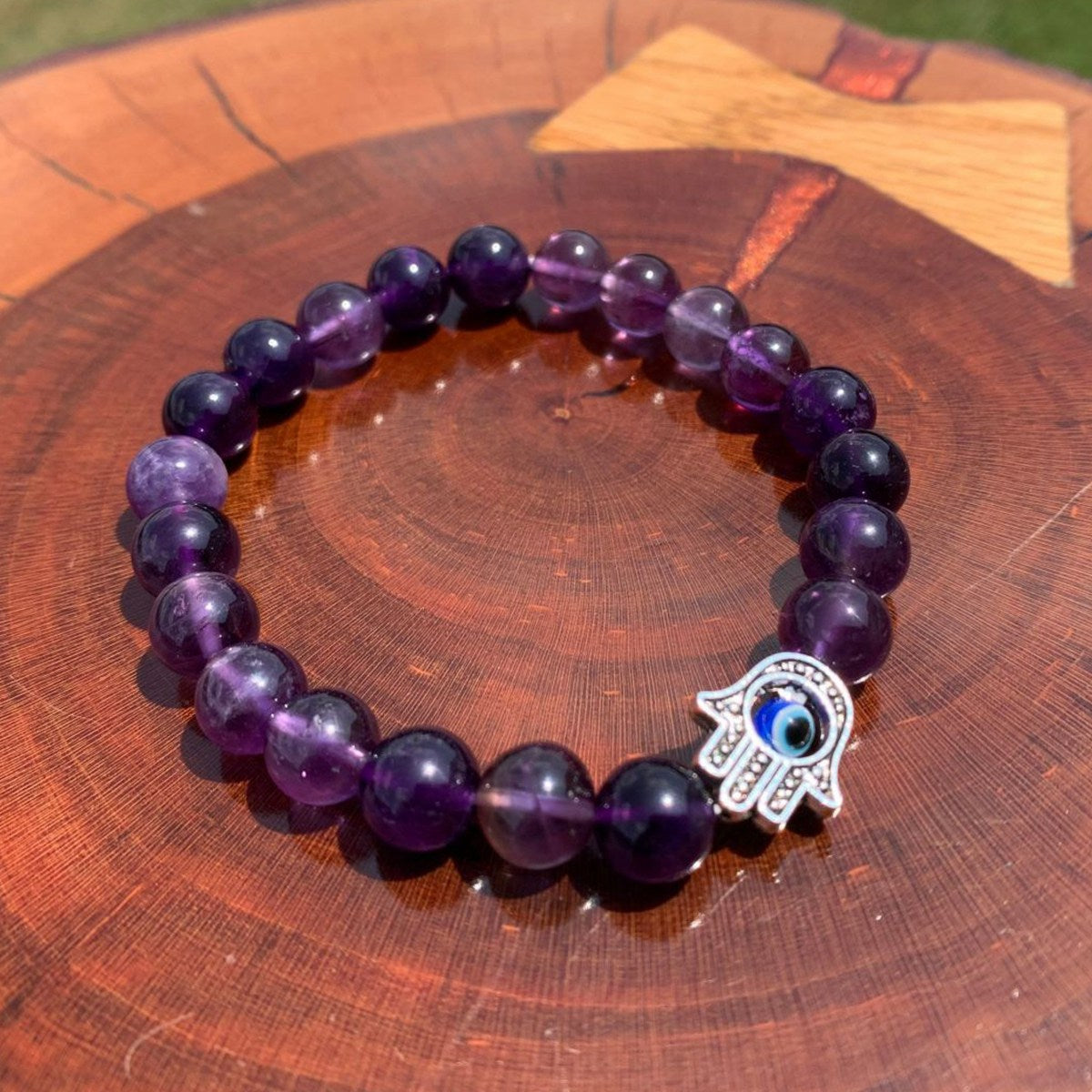 Evil Eye Elastic Bracelet,Crystal Bead Bracelet,Healing Crystals