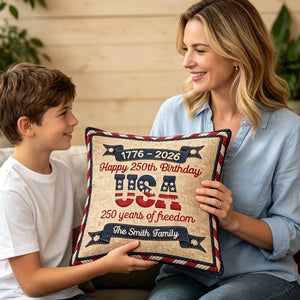 USA 250th Birthday - Personalized Pillow Cover